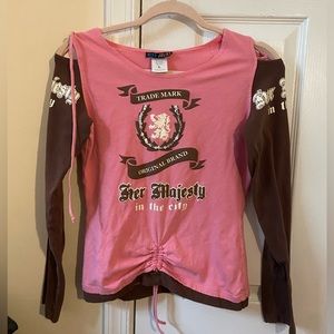 Really unique miss juliet pink and brown long sleeve!